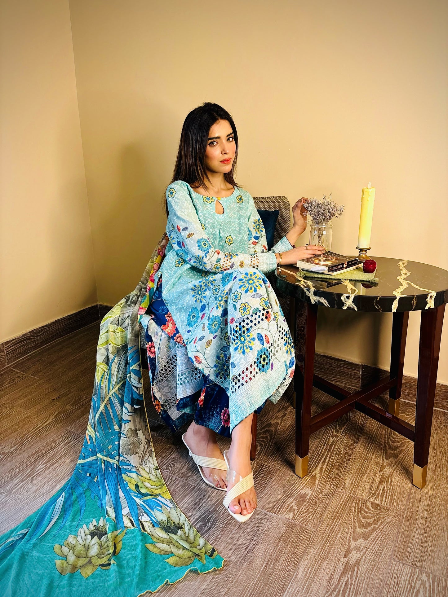 Flora set blue
